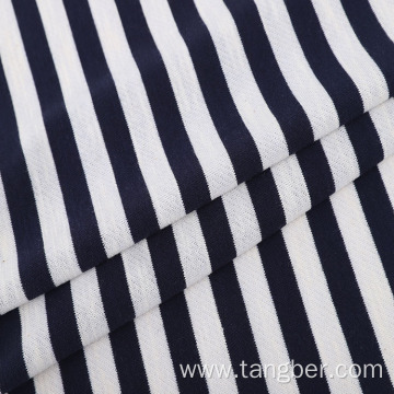 Black White Stripe Hoodie French Terry Fabric